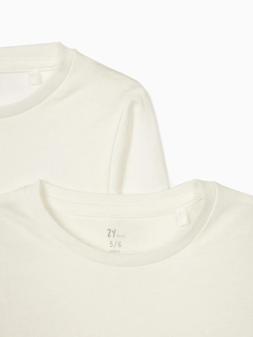 2 T shirts manches longues fille manches longues DISRUPTION Blanc