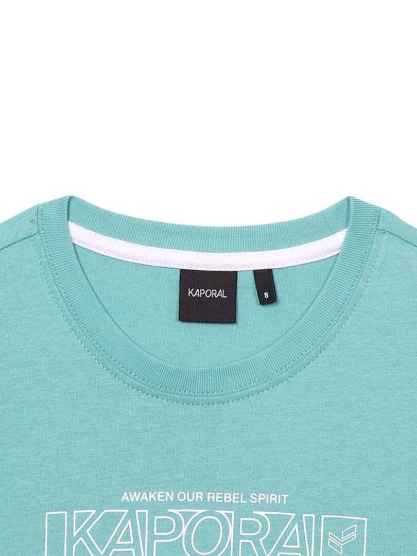 KAPORAL   T shirt coton col rond   Bleu turquoise