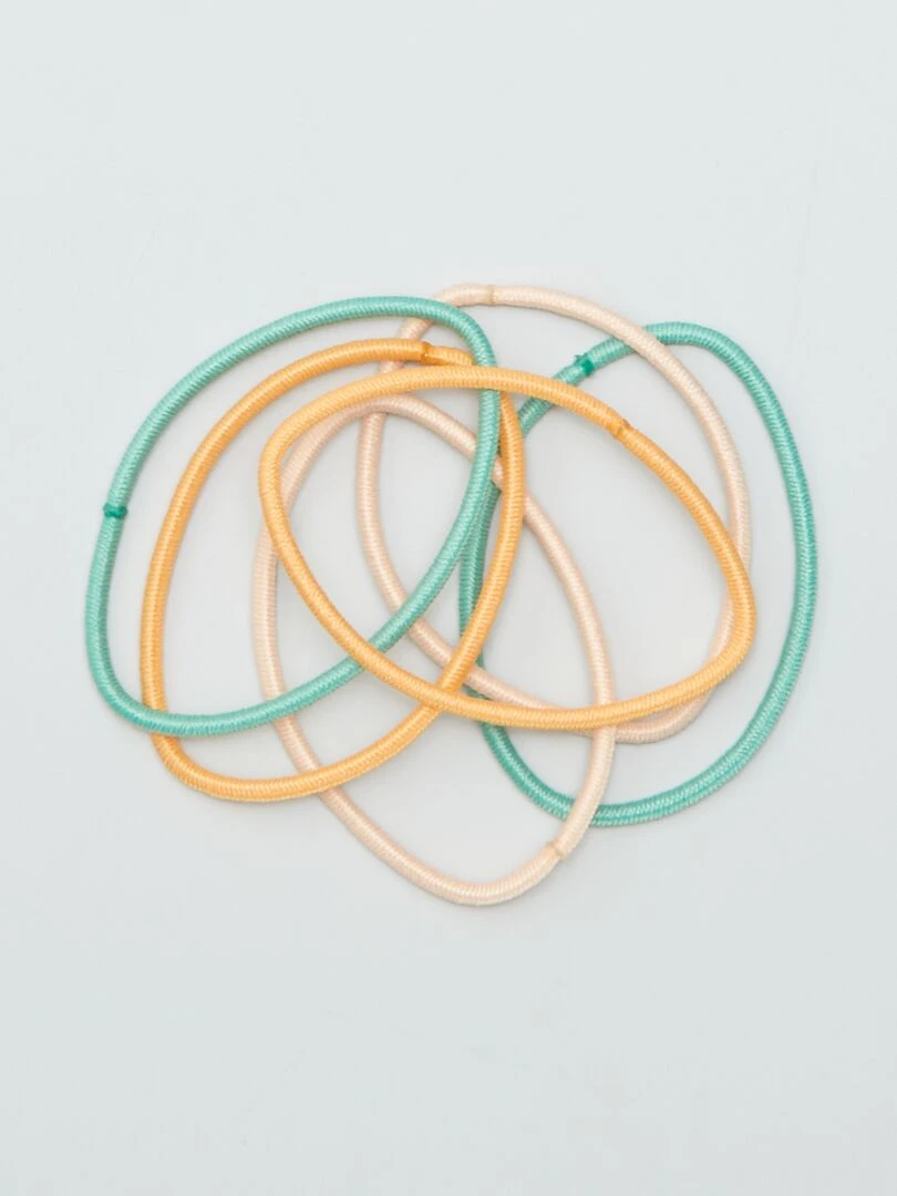 Lot pour cheveux élastique + pinces Orange