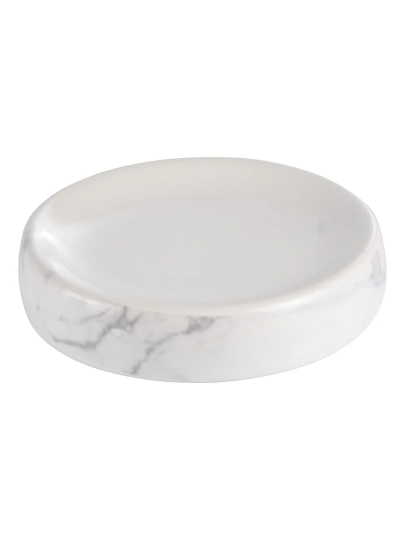 Porte savon en ceramique 11 x 2.5 cm Marbre Blanc