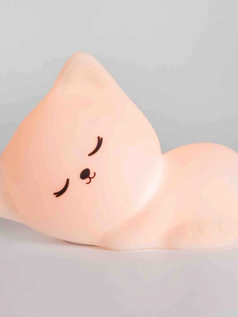 Veilleuse lumineuse tactile en silicone  Chaton   Blanc