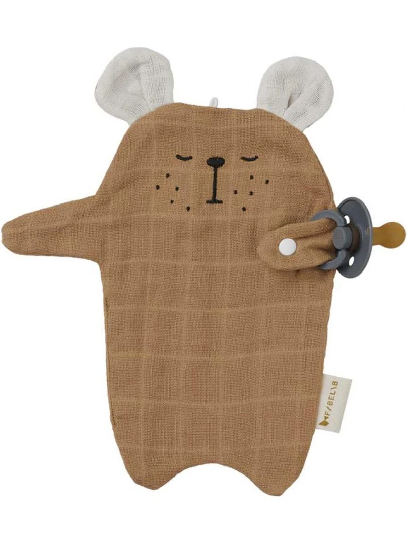 Pacifier Cuddle Bear Caramel Marron