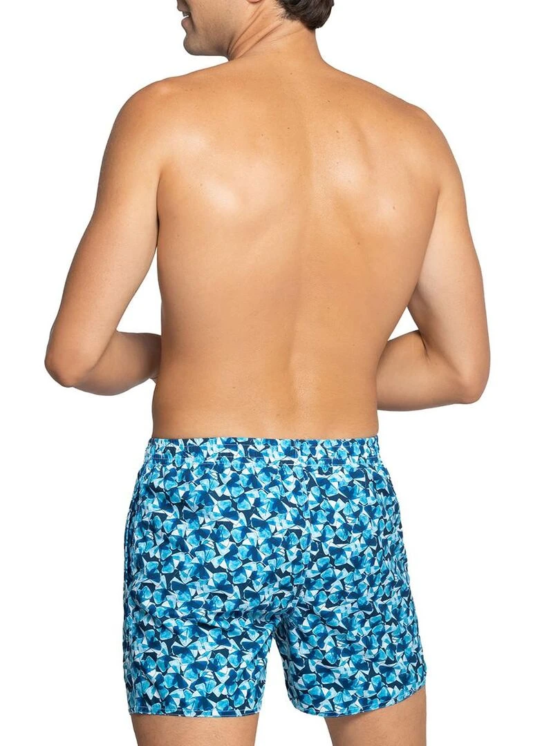 Short de bain imprimé pétales Tarara   Bleu