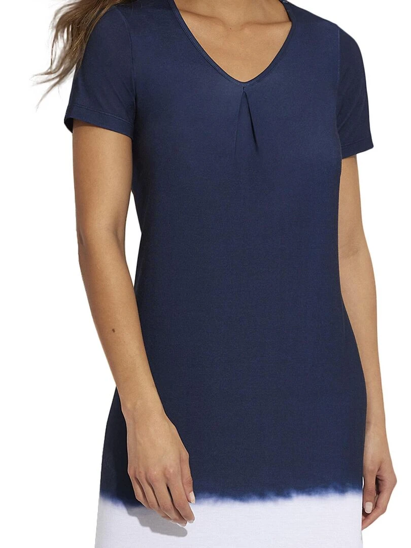 Robe longue estivale manches courtes Complementos   Bleu marine