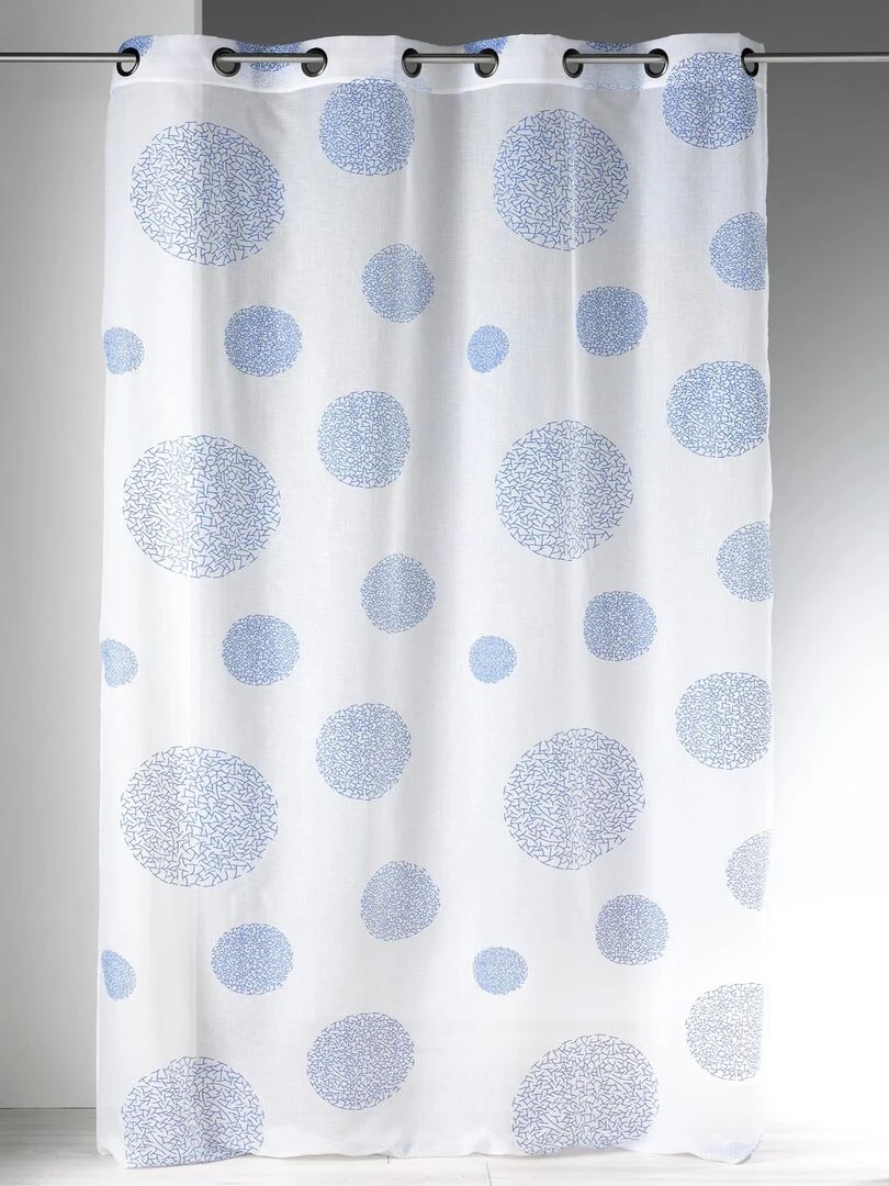 Voilage en Etamine Impression Argent Bleu