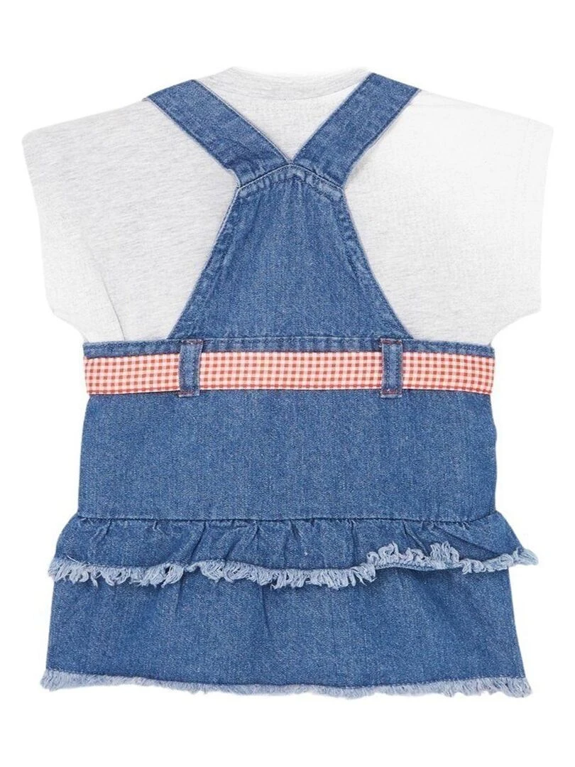 Lee Cooper Ensemble T shirt robe salopette bébé fille Imprimé Logo Bleu marine