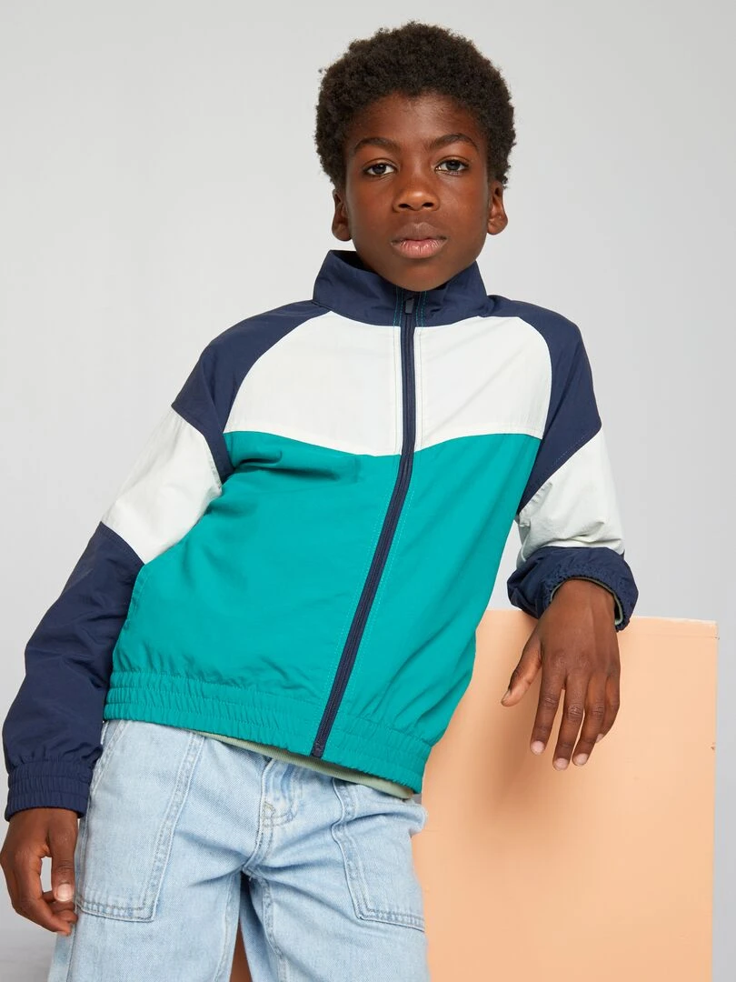 Coupe vent color block Vert/bleu/blanc