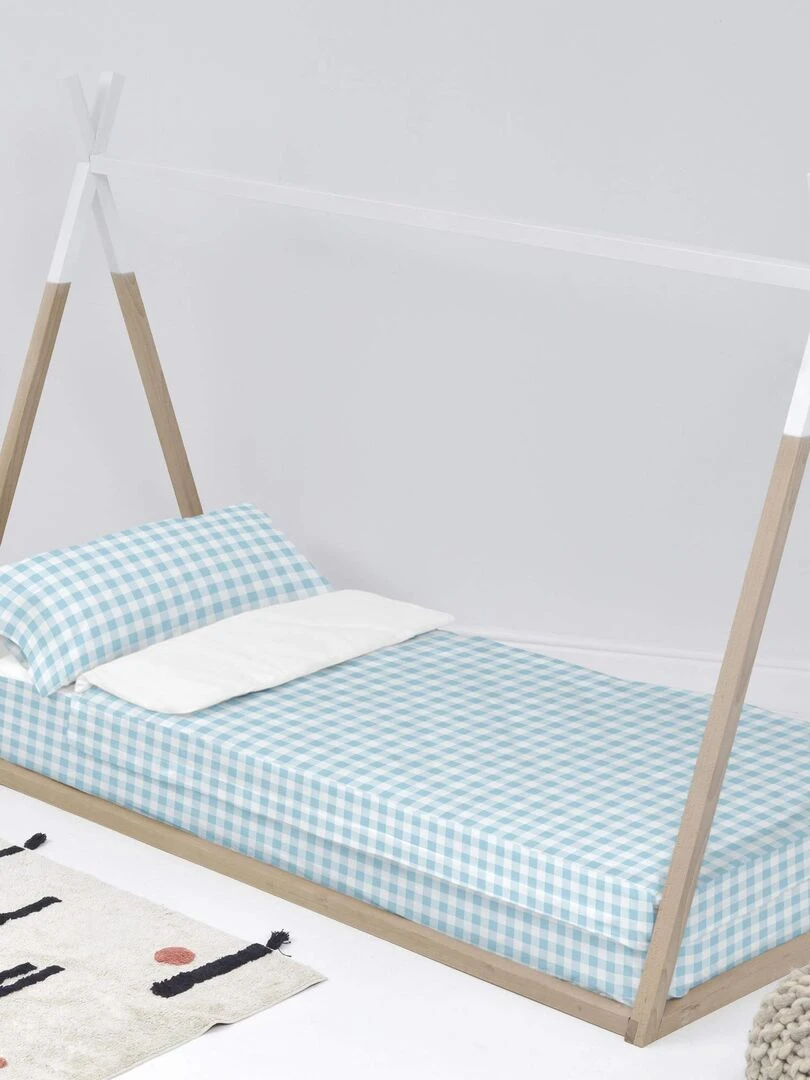 Couchage prêt à dormir Sans rembourrage Vichy "Happyfriday" Bleu Blanc