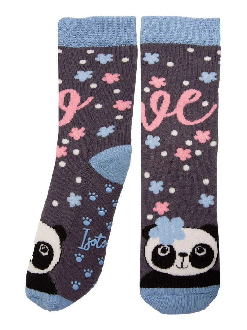 Chaussettes antidérapantes panda Gris 27/34 Gris