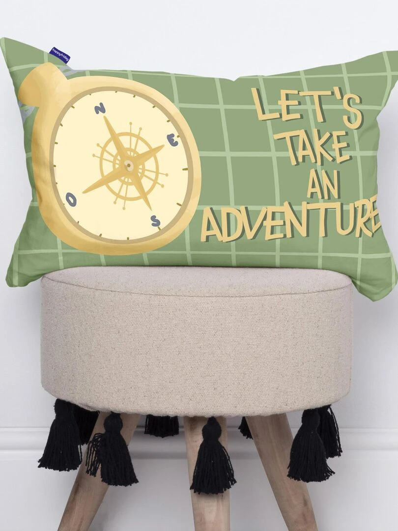 Housse de coussin World trip "Happyfriday"   Blanc