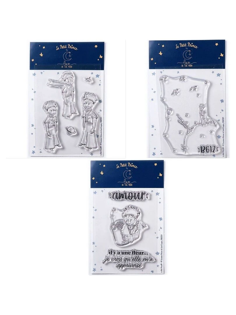 9 Tampons transparents Le Petit Prince Etoiles + Astéroïd + Fleur N/A