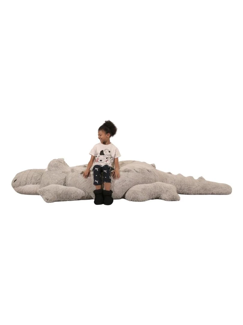 Peluche Crocodile Géant 300 cm   Doux et Moelleux   Câlins Réconfortants   Bananair   Gris
