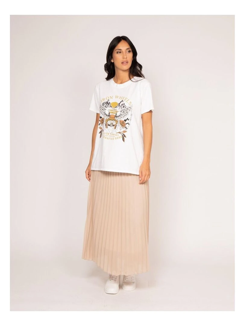 T shirt col rond motifs FAIGLE Blanc