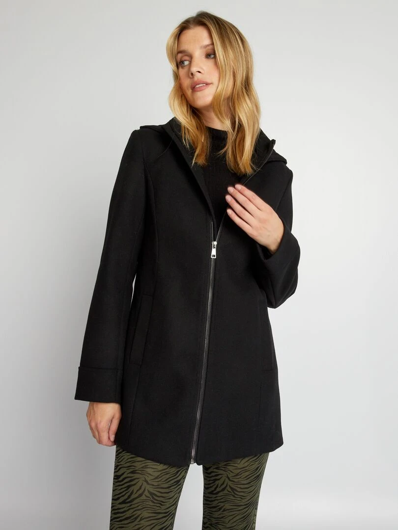 Manteau grossesse style lainage   noir
