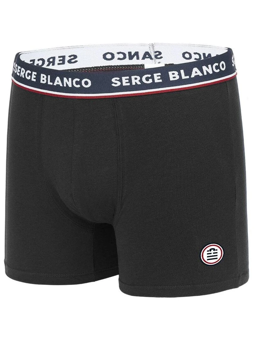 Lot de 4 Boxers Serge Blanco coton homme French Serge Blanco   Noir