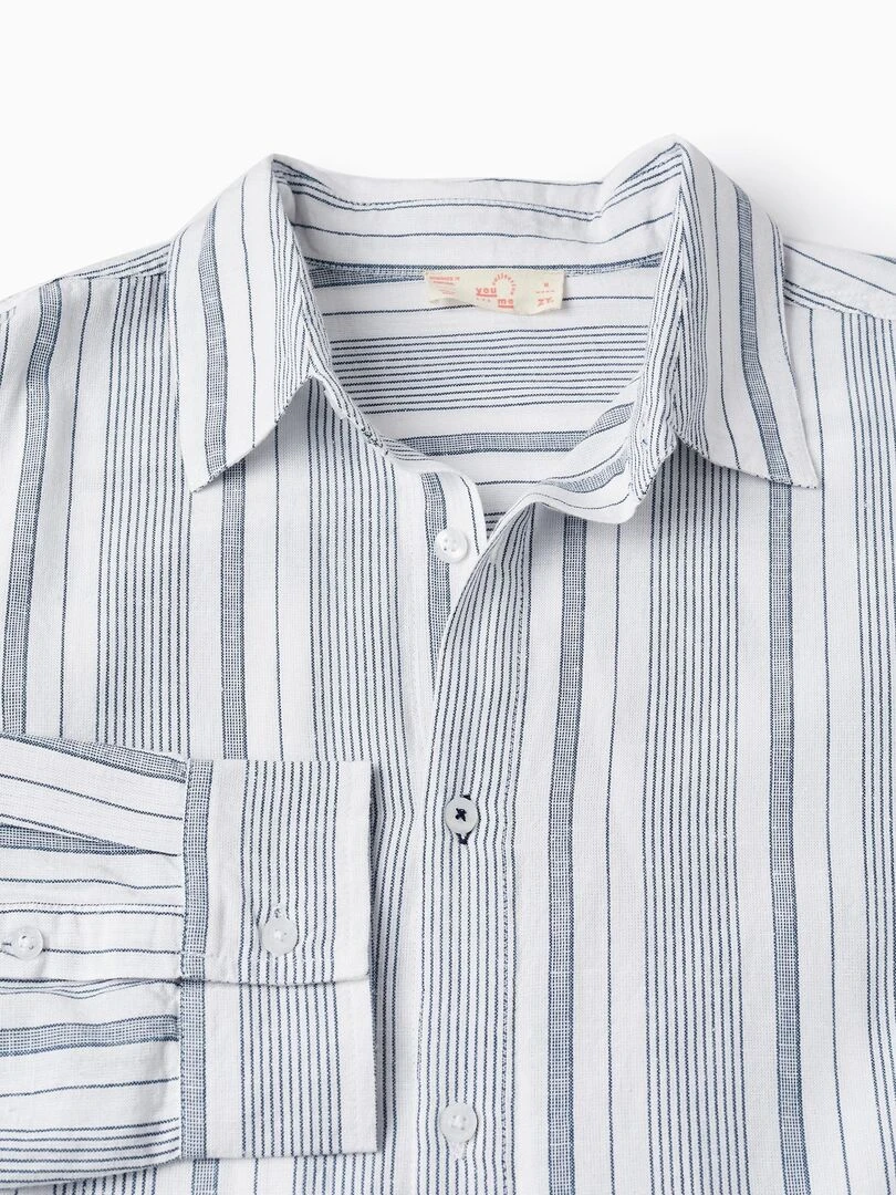 Chemise À Rayures Pour Adulte 'You&Me' manches longues BROTHERS&SISTERS   Beige clair