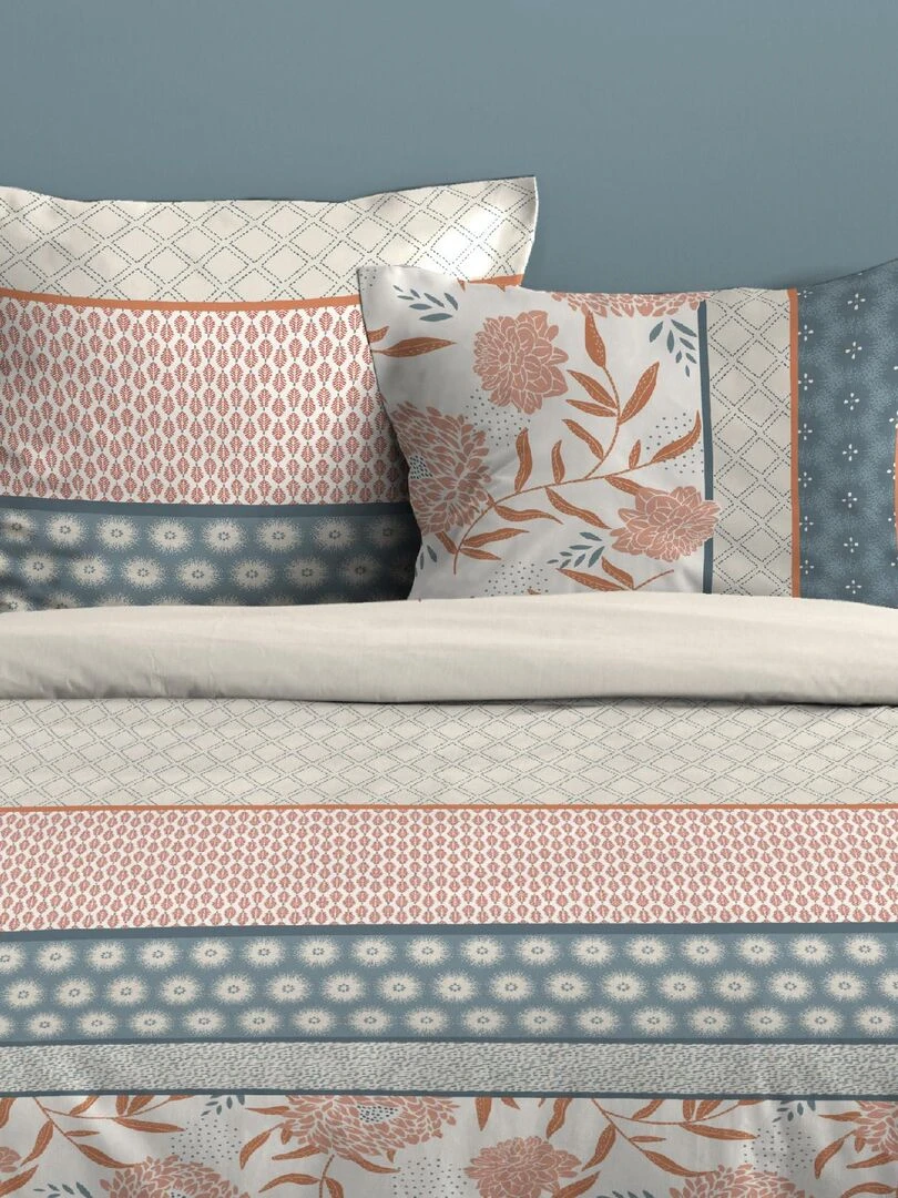 Parure de couette au style floral et graphique Multicolore