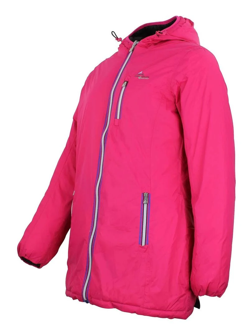 Doudoune longue réversible de ski femme AWILL   PEAK MOUNTAIN   Rose fushia