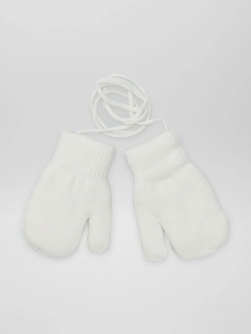 Moufles mixtes doublées en polaire blanc