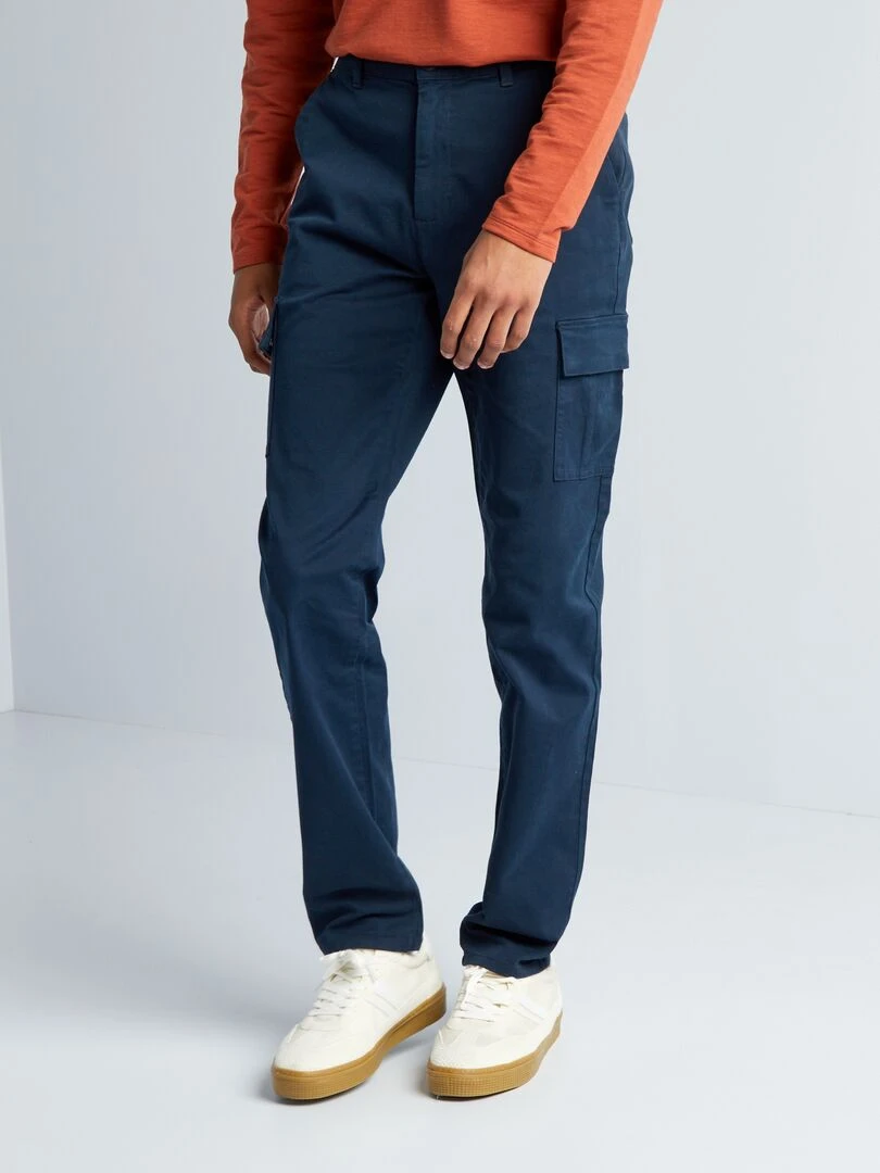 Pantalon droit à multi poches +1m90 L38 Bleu
