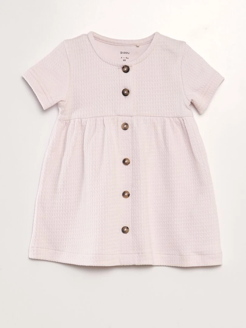 Robe en nid d'abeilles Rose