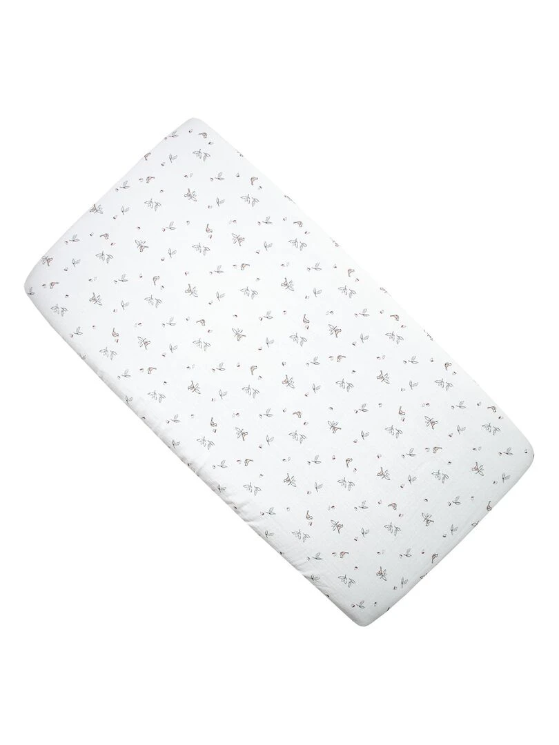 Drap housse berceau en gaze de coton Melody Multicolore