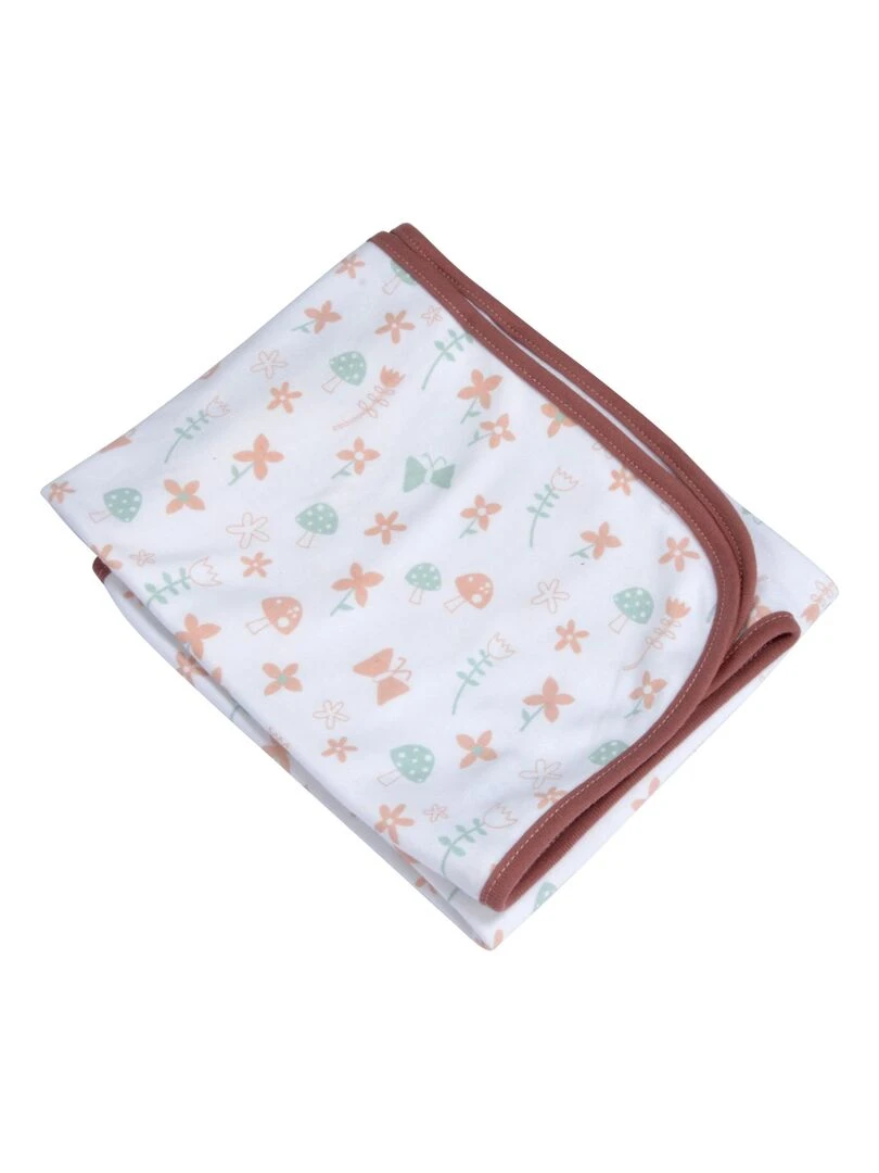 Couverture coton bebe 75 x 75 cm marron foret magique Marron