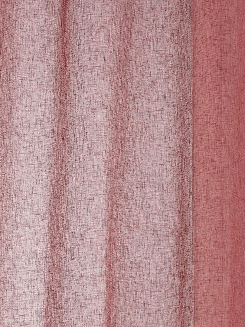 Rideau Voilage poly lin galon fronceur Rose clair