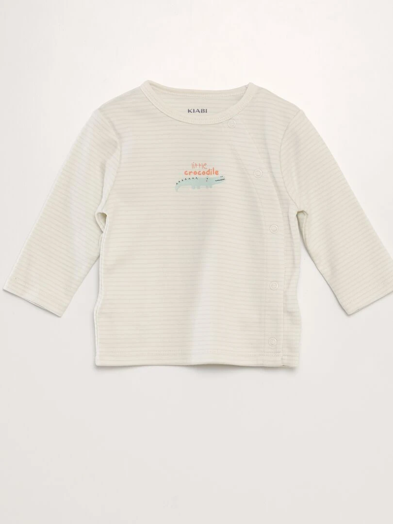 T shirt à volants   Blanc cerise