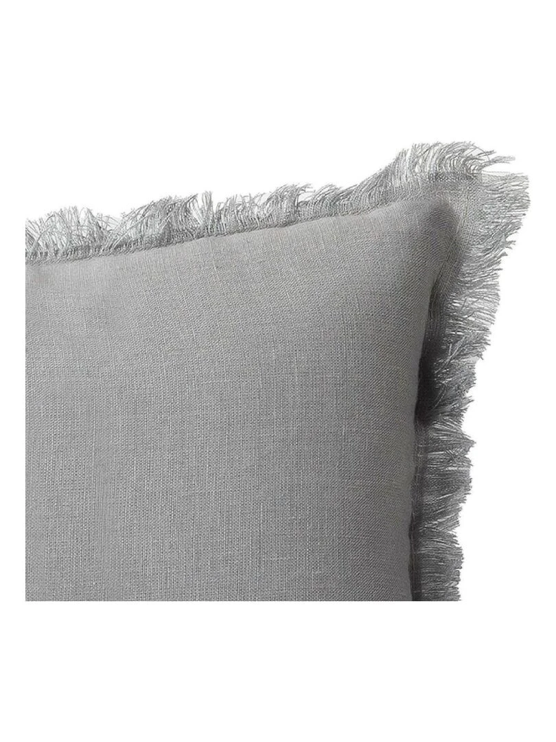 Coussin en lin bords effilés 'Deko&co' Gris clair