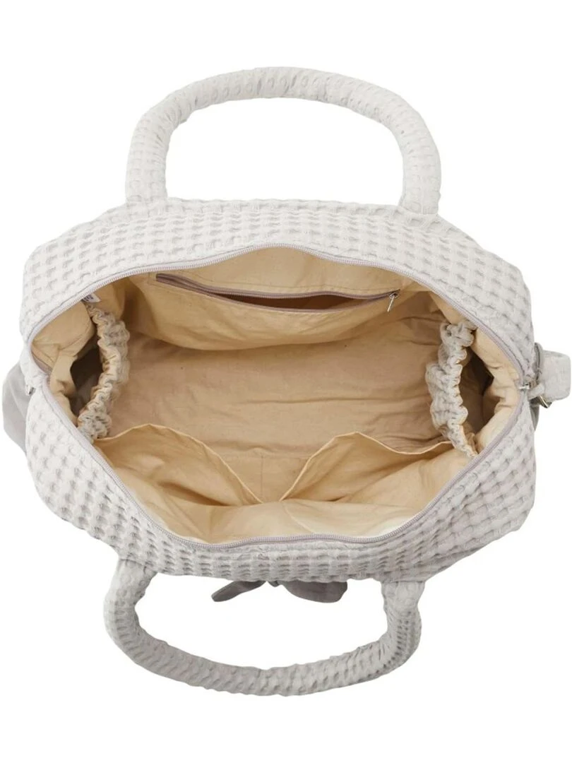 Sac à langer en coton gaufré Gris