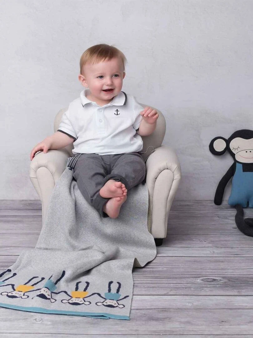 Couverture pour bébé SINGE Gris