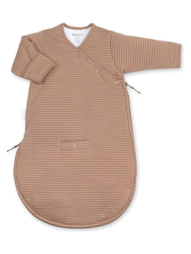 Bemini Gigoteuse avec moufles Pady twin jersey et jersey Beige foncé