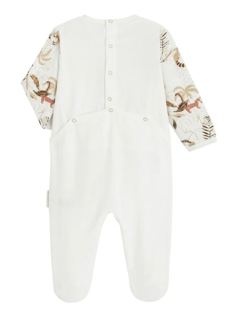 Pyjama bébé en velours contenant du coton bio Acapulco Beige sable