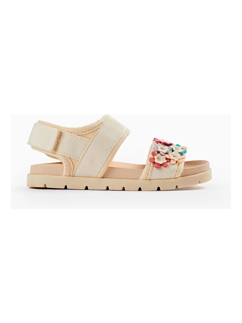 Sandales avec Fleurs pour Bébé Fille THE WAVE TRIBE Beige clair
