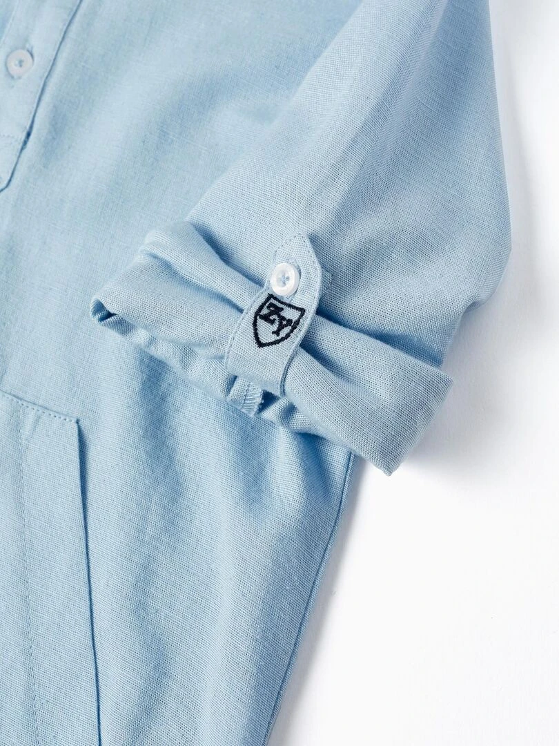 Chemise En Mélange De Lin Avec Capuche Pour Garçon manches longues MATISSE   Bleu clair