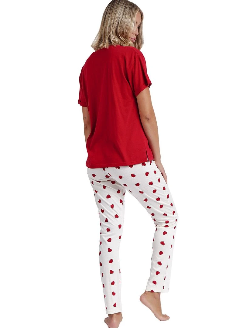 Pyjama pantalon t shirt Dans Mon Coeur Rouge