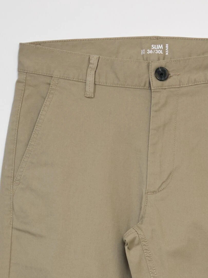 Pantalon chino slim L30   Beige
