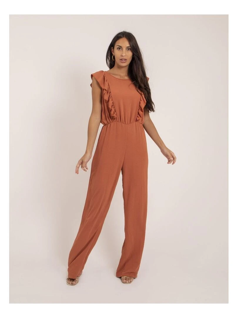 Combi pantalon fluide ELVIRA Rouge brique