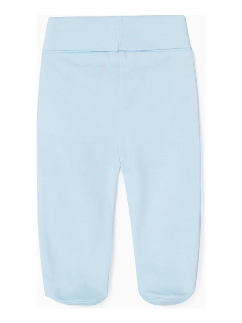 Pack 4 Pantalons avec Pieds pour Nouveau Né et Bébé Garçon ESSENTIALS LINE Bleu