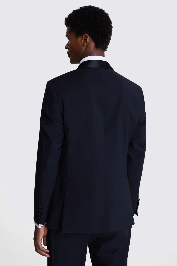 Tailored Fit Black Linen Shawl Tuxedo Jacket   Buy Online at Moss