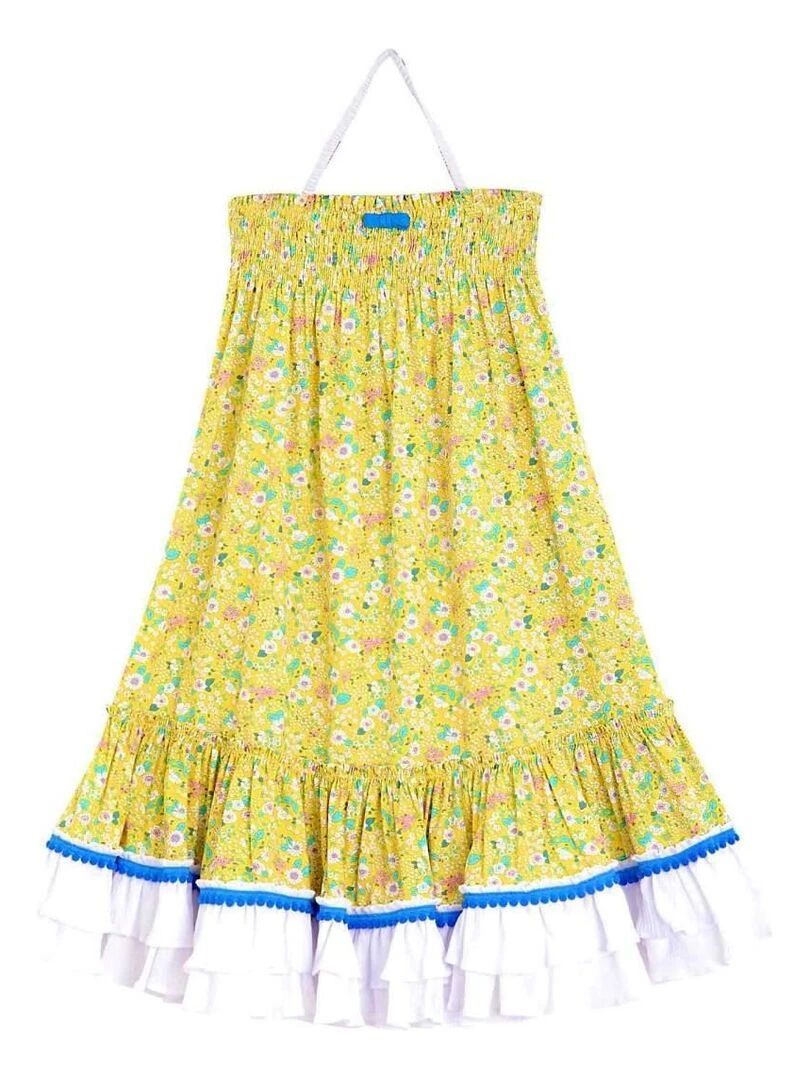 Robe Longue Bohème Fille  2 en 1  Fleurie Jaune  ESMERALDA   'LA FAUTE A VOLTAIRE'   Jaune
