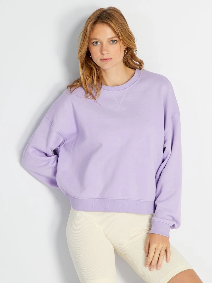 Sweat en molleton uni Lilas