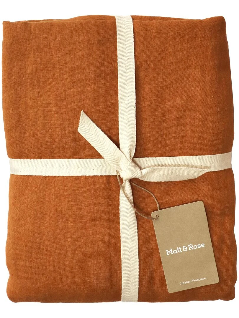 Housse de couette unie en lin  LIN LAVÉ   Cuivre