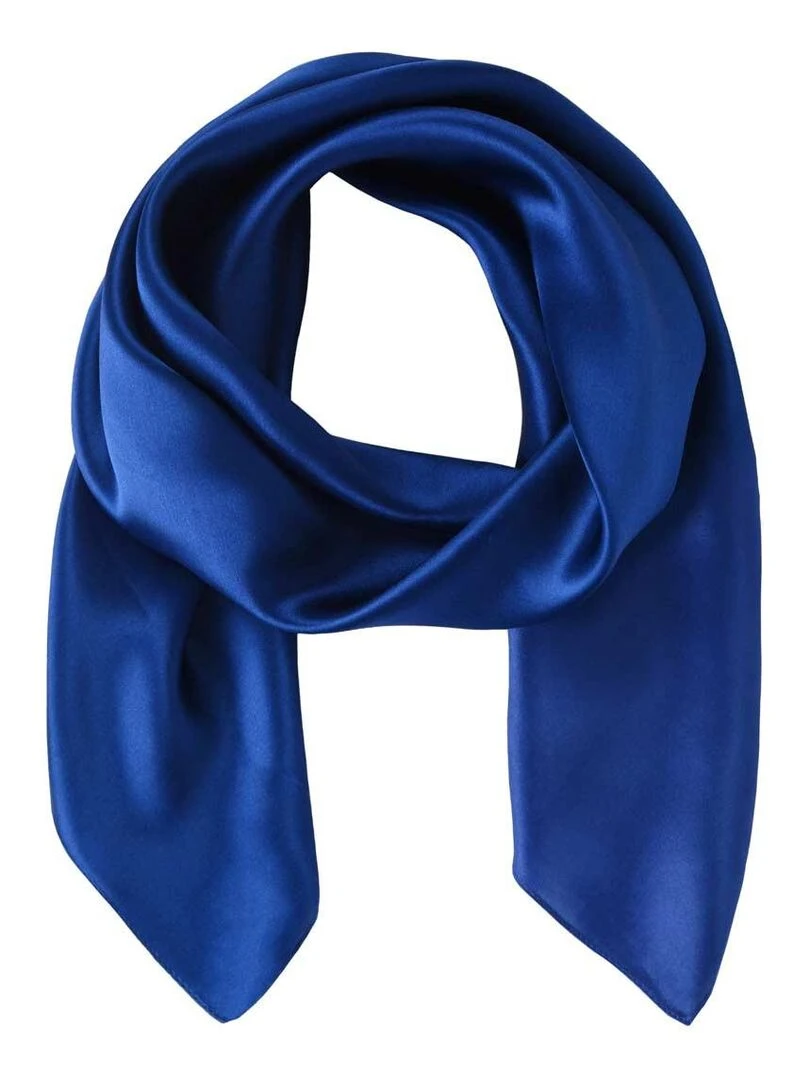 Carré de soie Premium Uni Bleu marine