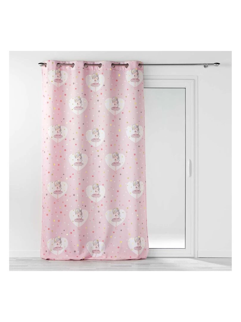 Rideau à oeillets Modele Petite danseuse etoile   Rose