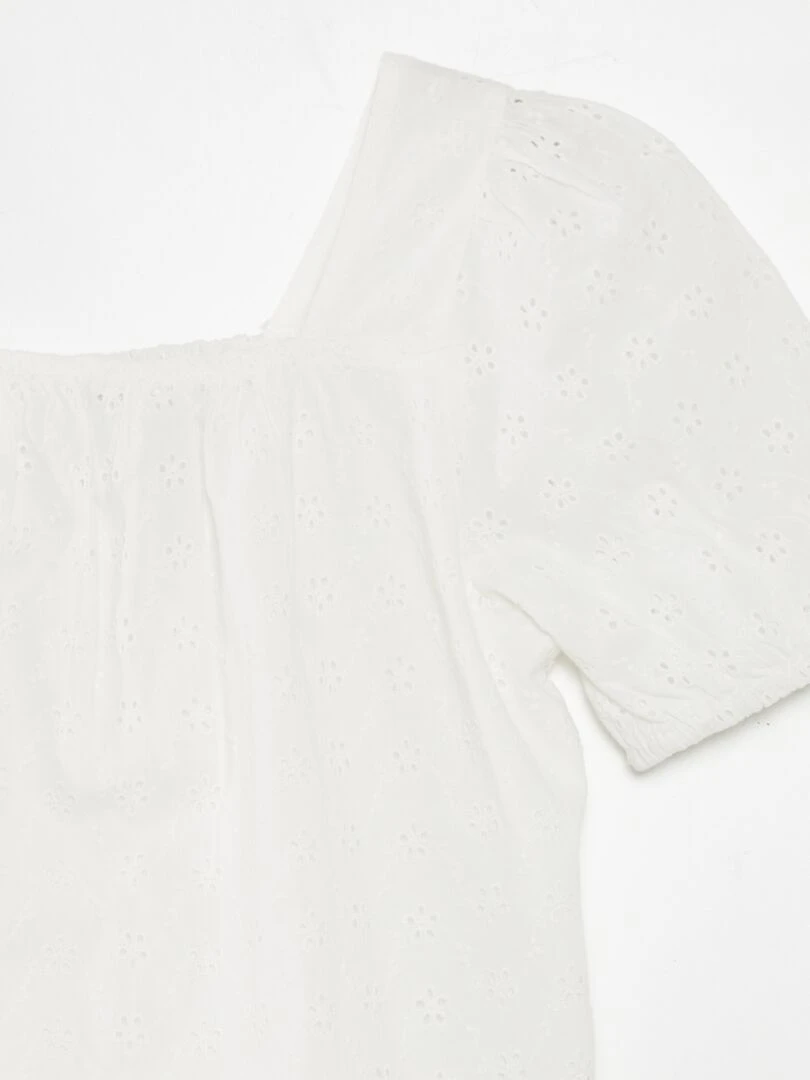 Blouse en broderie anglaise blanc
