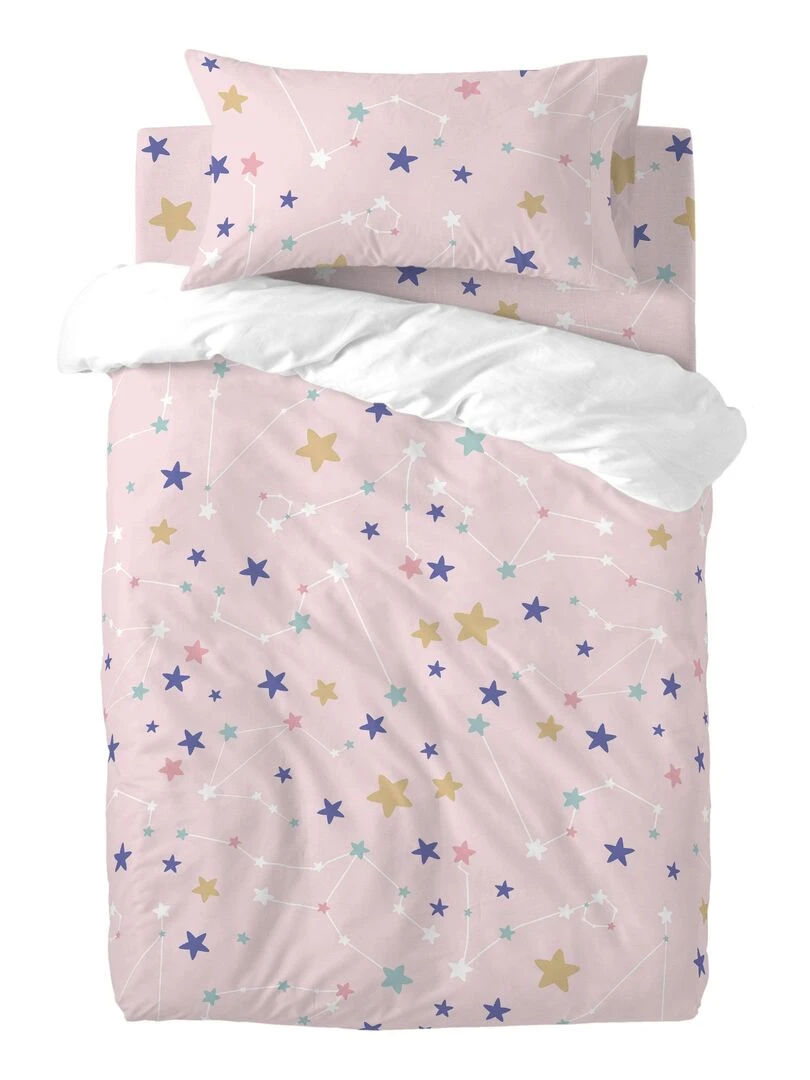 Parure housse de couette 2 pièces Sky stars "Happyfriday"   Blanc