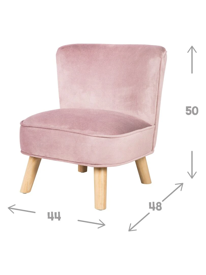 ROBA Mini Fauteuil en Velours "Lil Sofa"   Chaise Enfant avec Pieds en Bois Stables   Rose   Rose