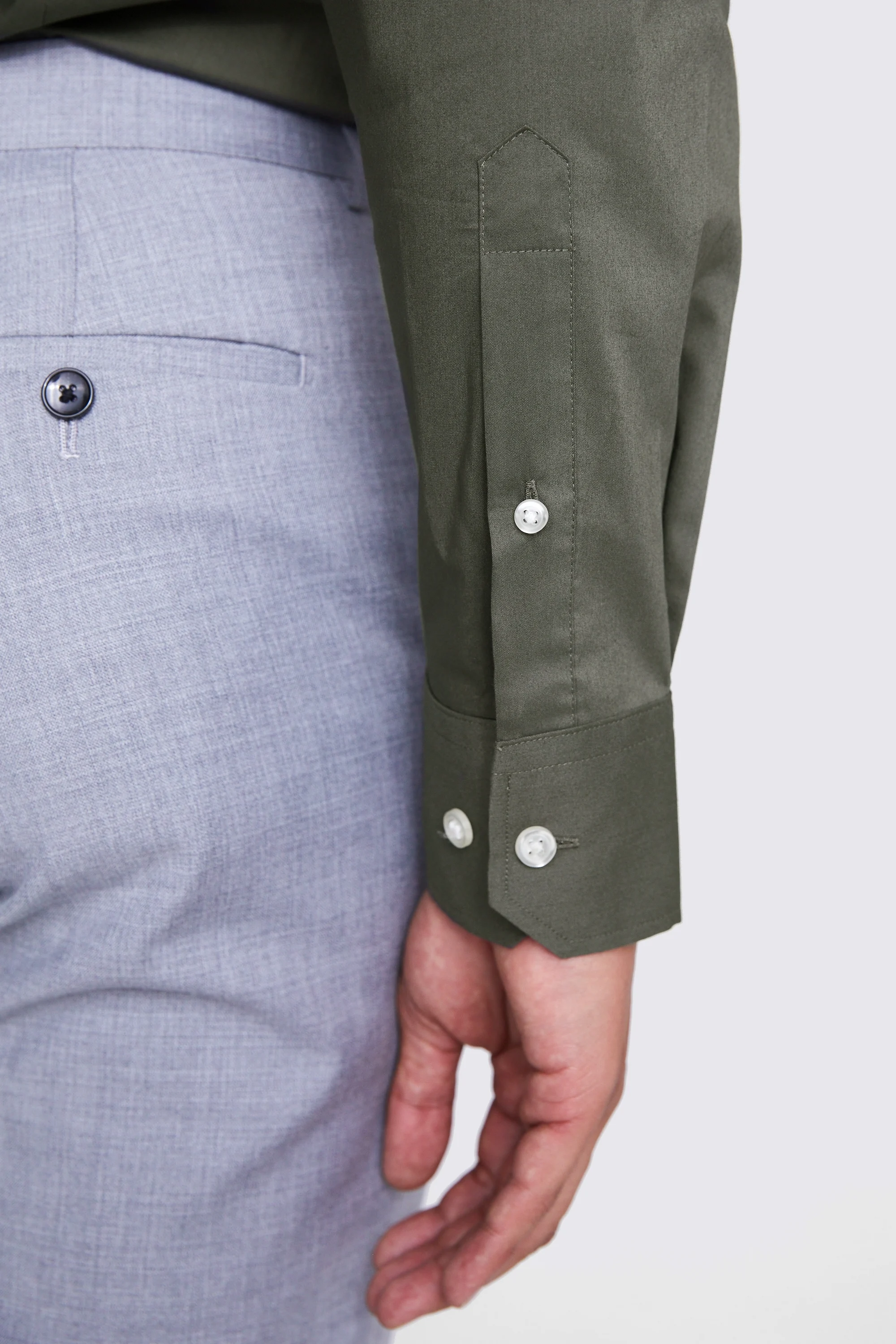 Tailored Fit Green Stretch Shirt   Buy Online at Moss